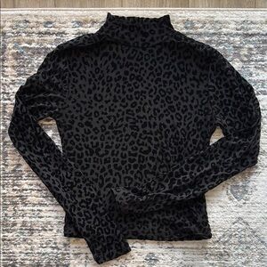 Garage Black Leopard Print Long Sleeve Top